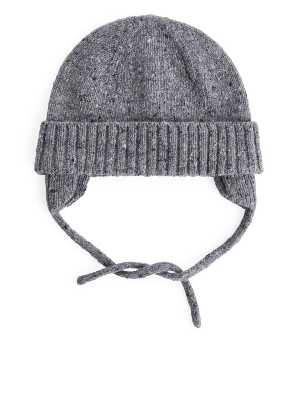Wool Alpaca Earflap Beanie - Grey