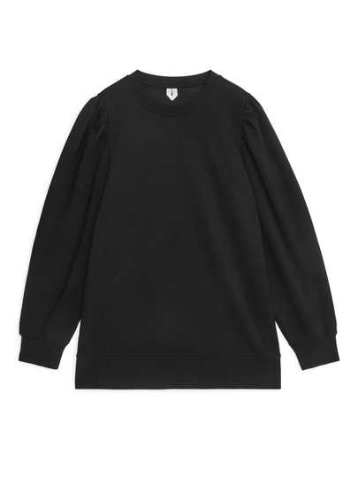 Puff Sleeve Sweatshirt - Black