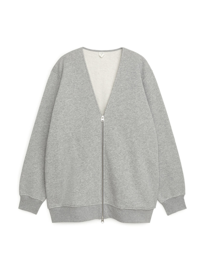 Sweatshirt Zip Cardigan - Grey