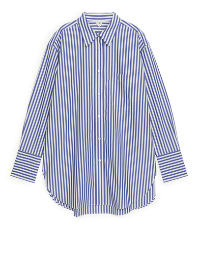 Oversized Poplin Shirt - Blue