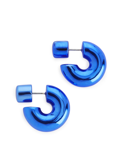 Chunky Hoop Earrings - Blue