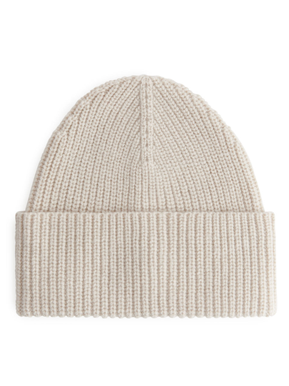 Wool Nylon Beanie - Beige