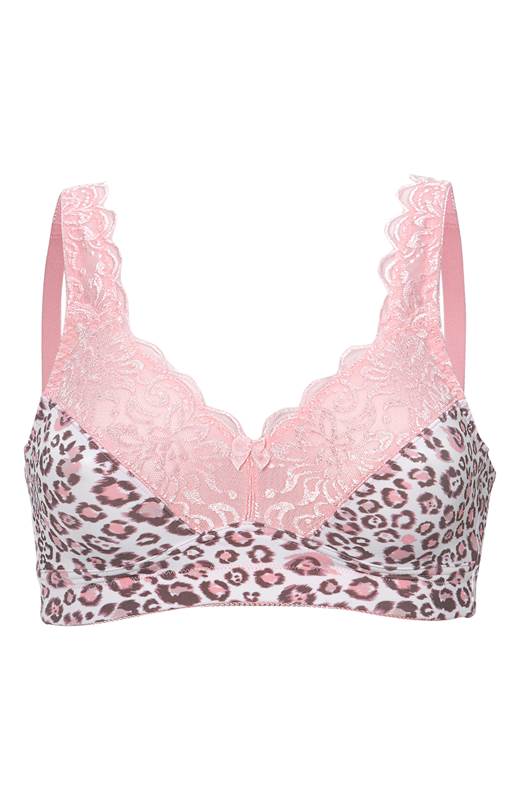 Cellbes Bh utan bygel Sandra Leopard Rosa