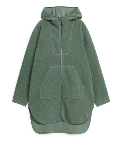 Long Fleece Jacket - Green