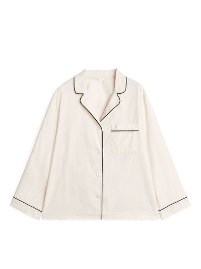 Flannel Pyjama Shirt - Beige