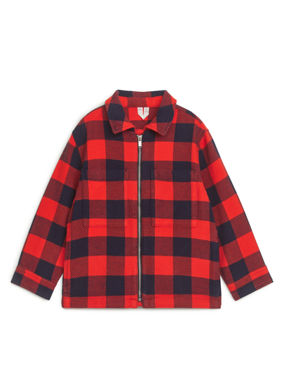 Checked Zip Shirt - Orange