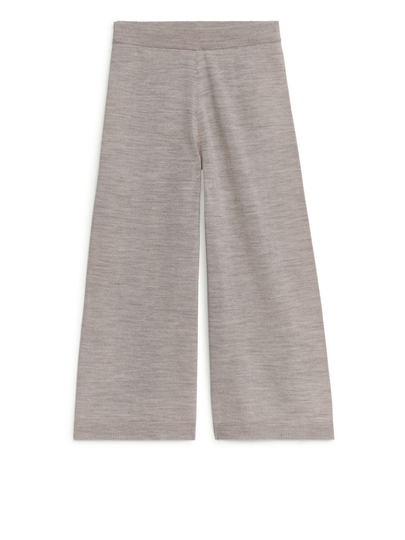 Knitted Wool Trousers - Grey