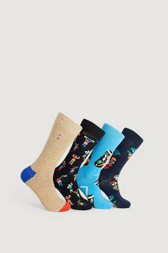Happy Socks 4-Pack Strumpor Healthy Lifestyle Socks Gift Set Multi