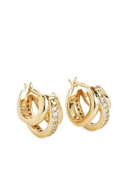Gold-Plated Rhinestone Earrings - Gold