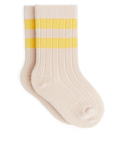 Ribbed Baby Socks - Yellow
