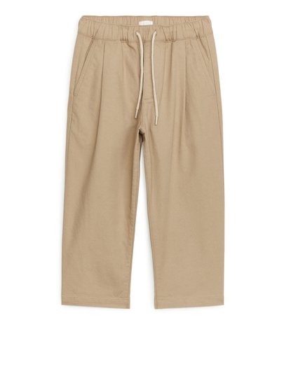 Loose-Fit Trousers - Beige
