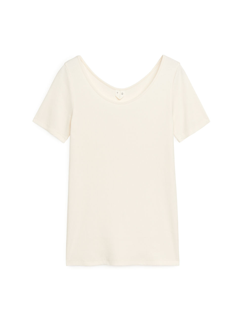 Scoop Neck Rib Top - White