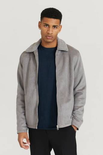 Studio Total Jacka Teddy Fake Suede Jacket Grå