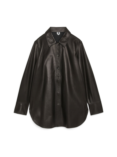 Leather Overshirt - Black