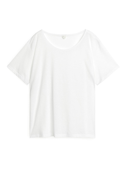 Relaxed Lyocell Blend T-Shirt - White