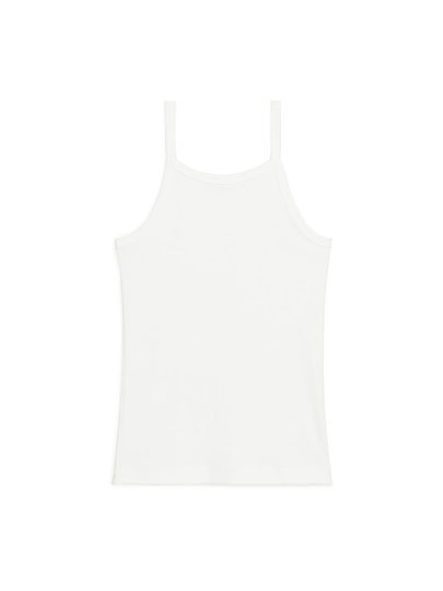 Rib Strap Top - White