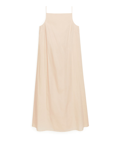 Cotton Voile Slip Dress - Beige