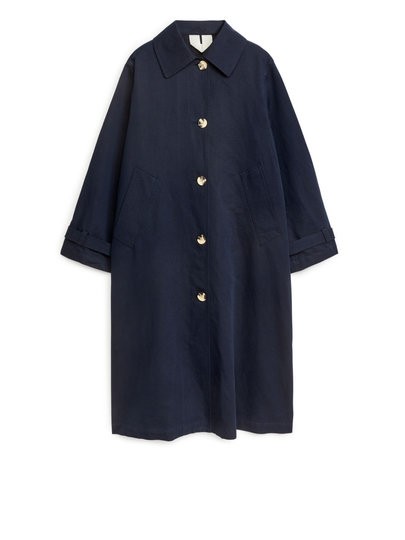 Cotton Linen Coat - Blue