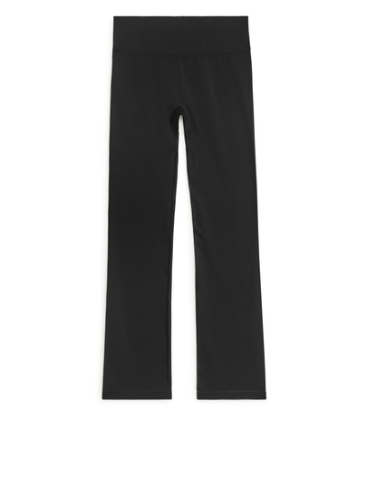 Flared Seamless Leggings - Black