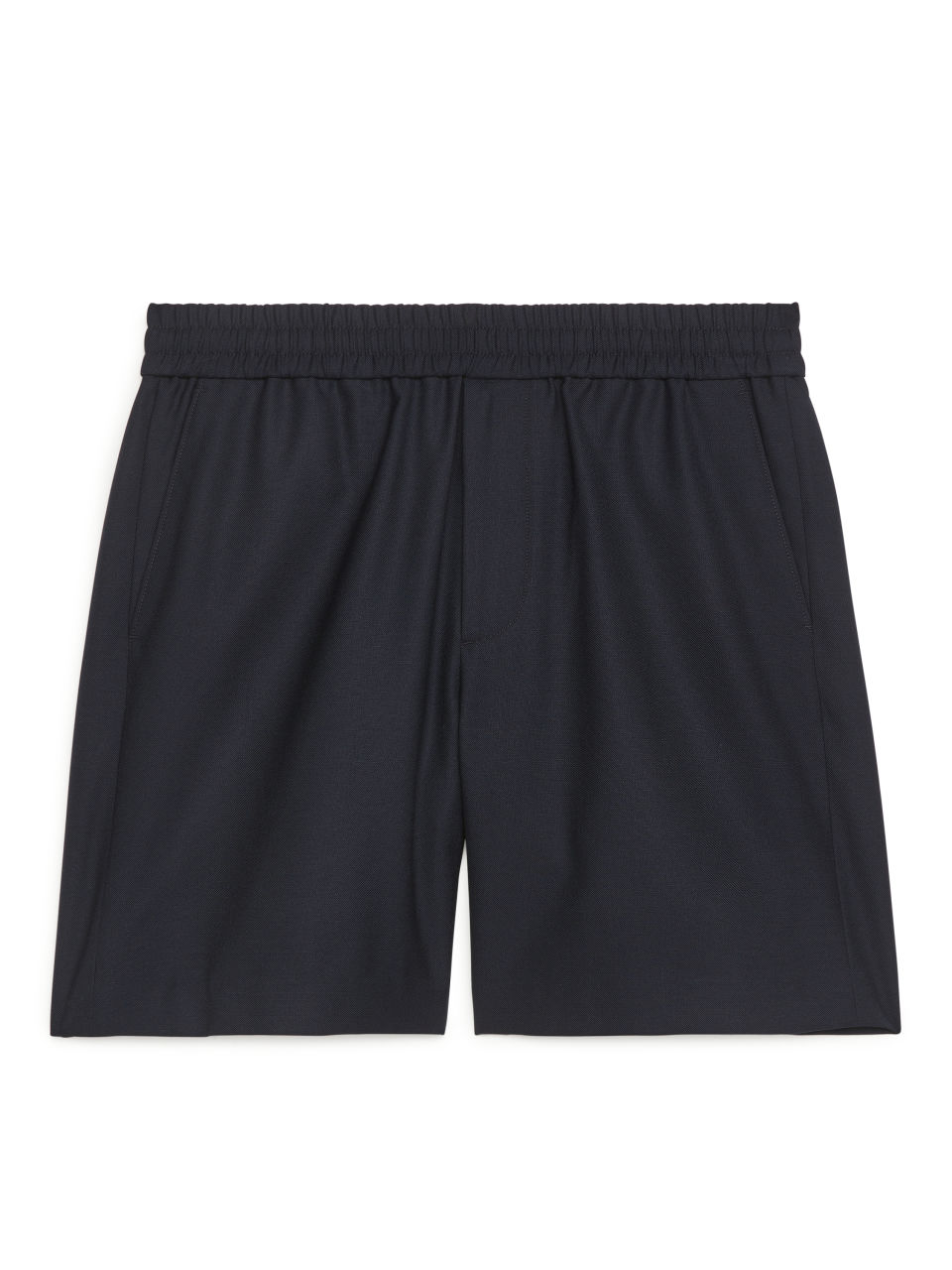 Wool-Blend Drawstring Shorts - Blue