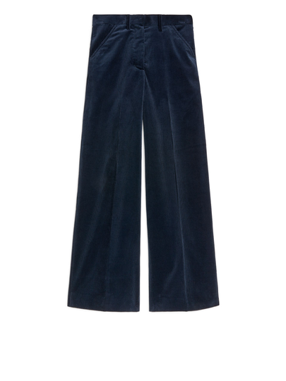 Wide Corduroy Trousers - Blue