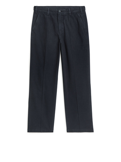 Cotton Canvas Utility Trousers - Blue