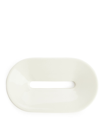 Stoneware Soap Dish - White