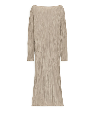 Crinkle Dress - Beige